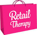 Clothes for women  pink retail therapy clip art shopping bag.